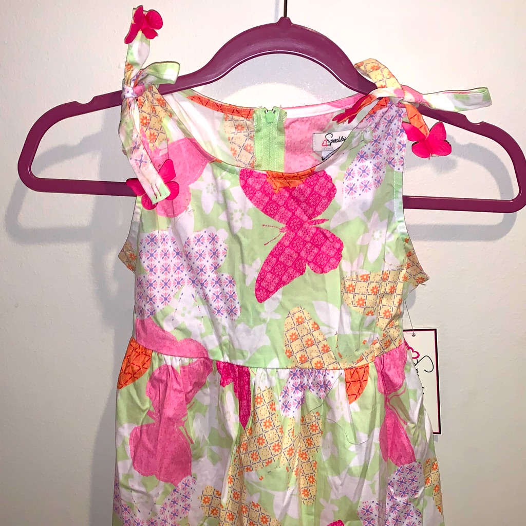 Nwt Girls Butterfly Multi Colored Dress